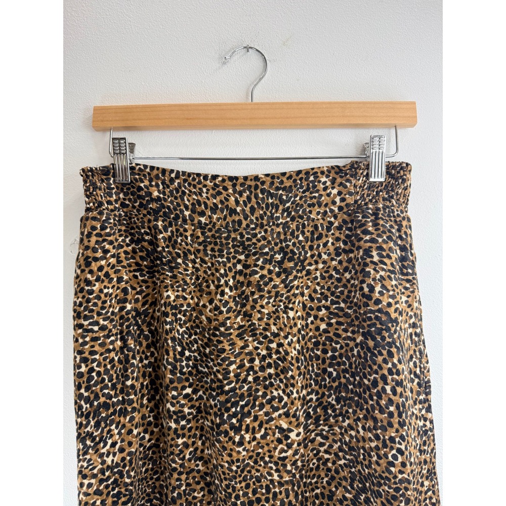 Old Navy Womens Leopard Print Maxi Skirt Brown Black Smocked Back Pockets Size M - Picture 3 of 7